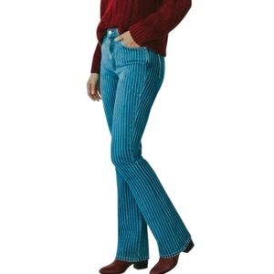 Reclaimed Vintage Jeans Bootcut Mid Blue Wash Stripes Women’s Sz 28